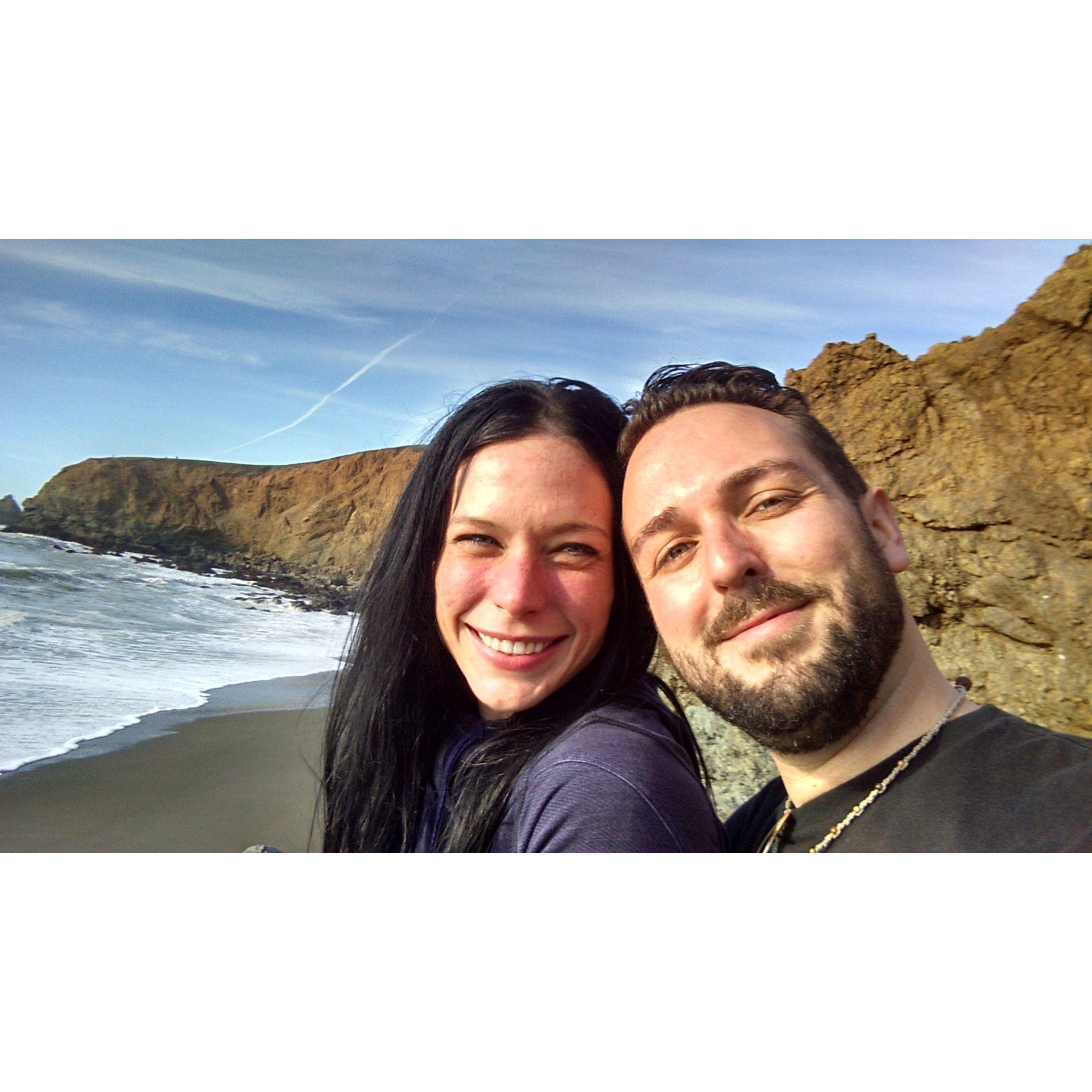 By our second month together we already had fallen into our rhythm. We took this at the beach in Pacific.