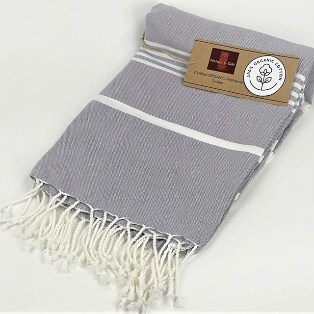 100% Organic Cotton Peshtemal Towels Pestemal Towel Thin Camping Bath Sauna Beach Gym Pool Blanket Fouta Towels Size 36x70 Inches Dapple Grey