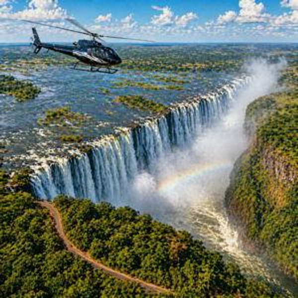 Helicopter Flight over Victoria Falls