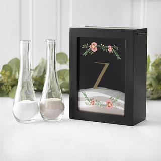 Personalized Floral Unity Sand Ceremony Shadow Box
