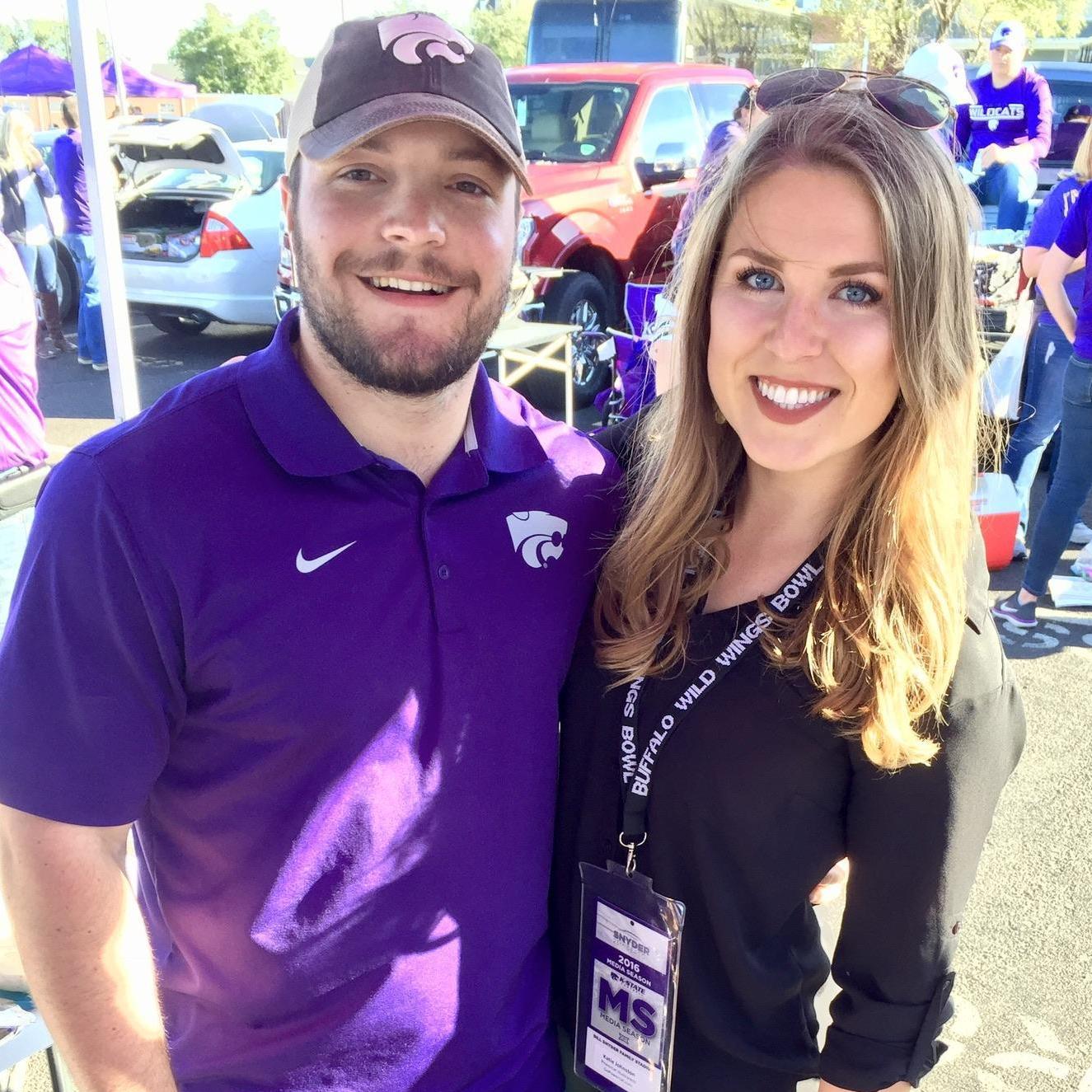 Katie left work briefly to hang out with DJ at a tailgate. One of the only K-State games these two “attended” together.