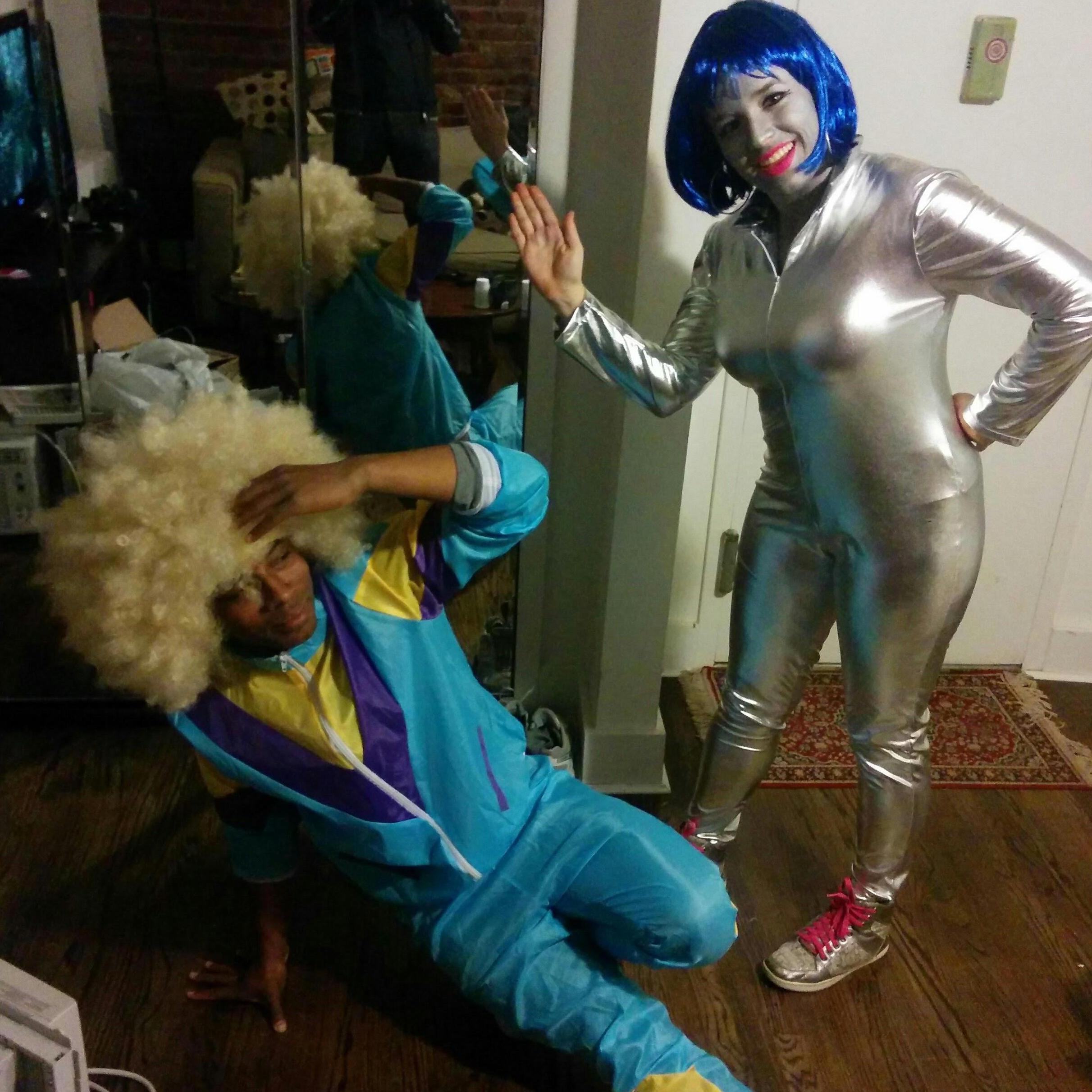 Our best Halloween costumes every - a robot and an 80's breakdancer.