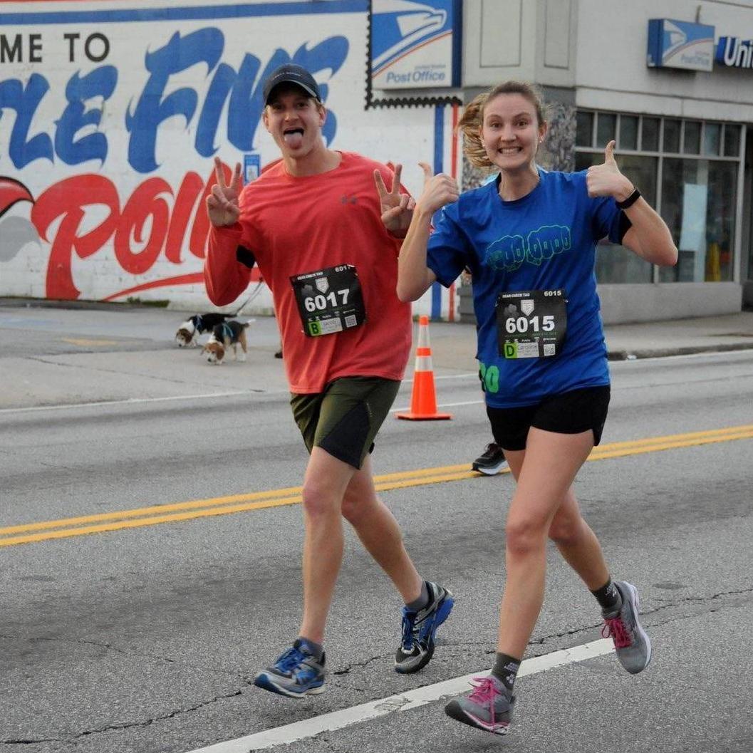 Official results show Jacob won by half a second, but we all know Caroline wouldn't let that happen.