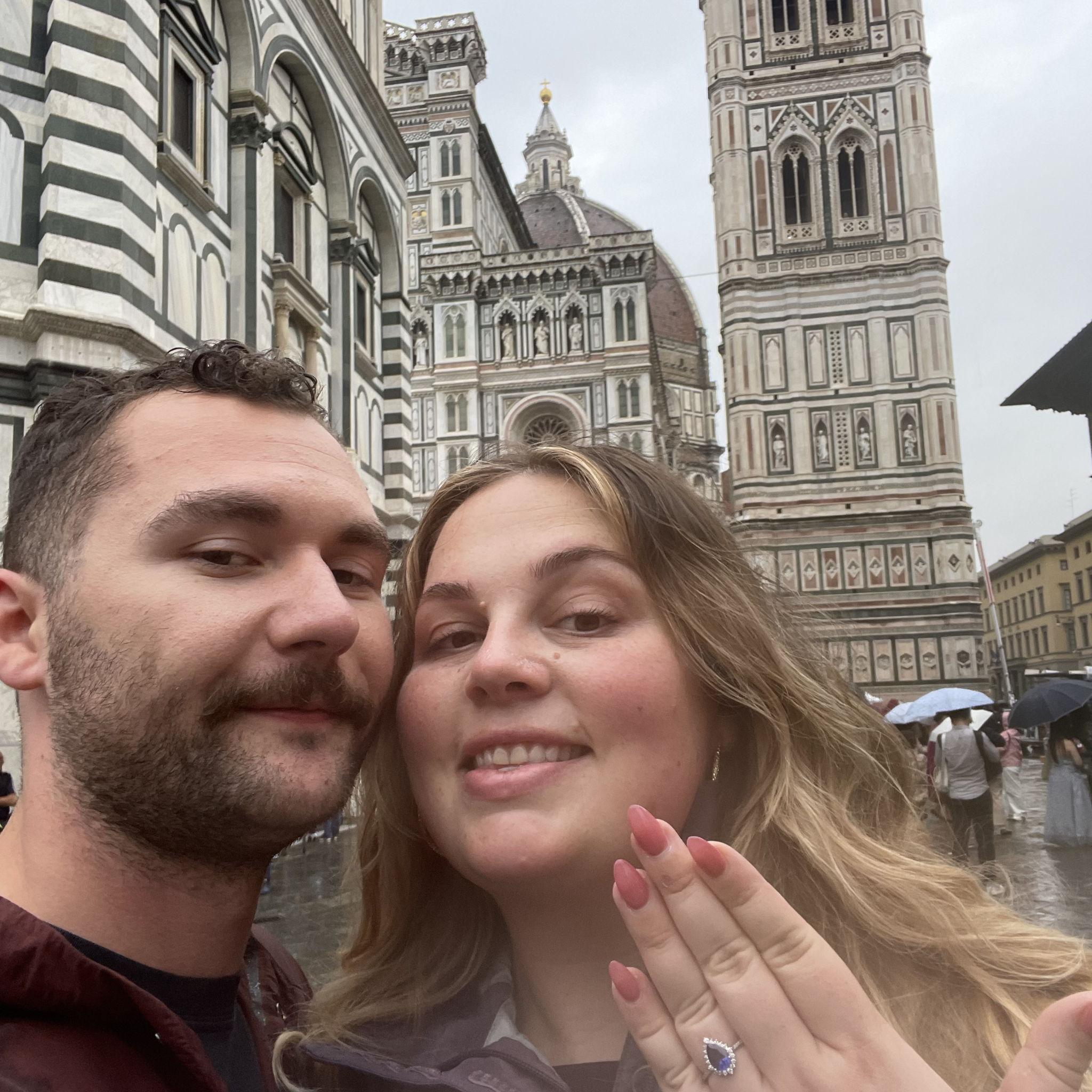 Newly engaged in Florence!
