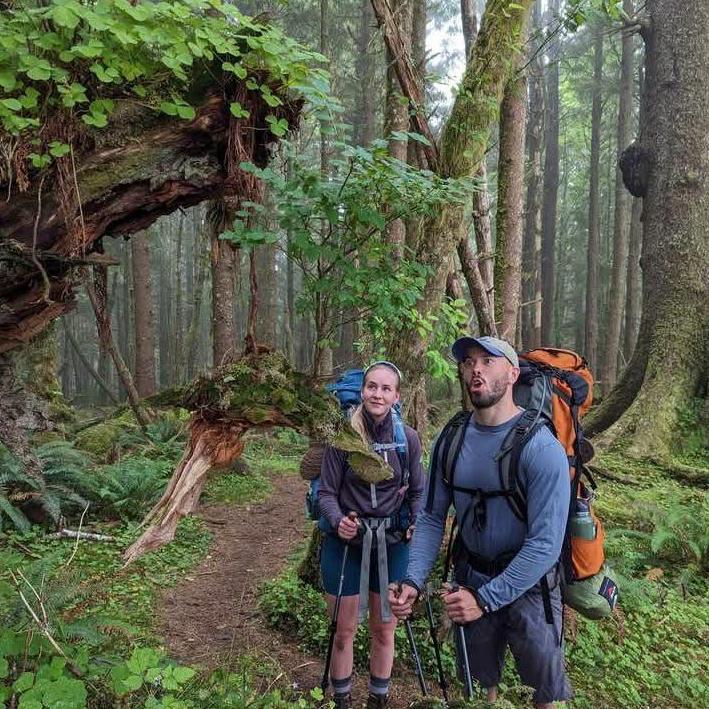 Exploring the Tillamook Head trail.