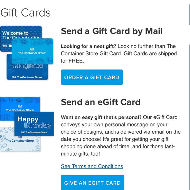 Gift Card: Container Store