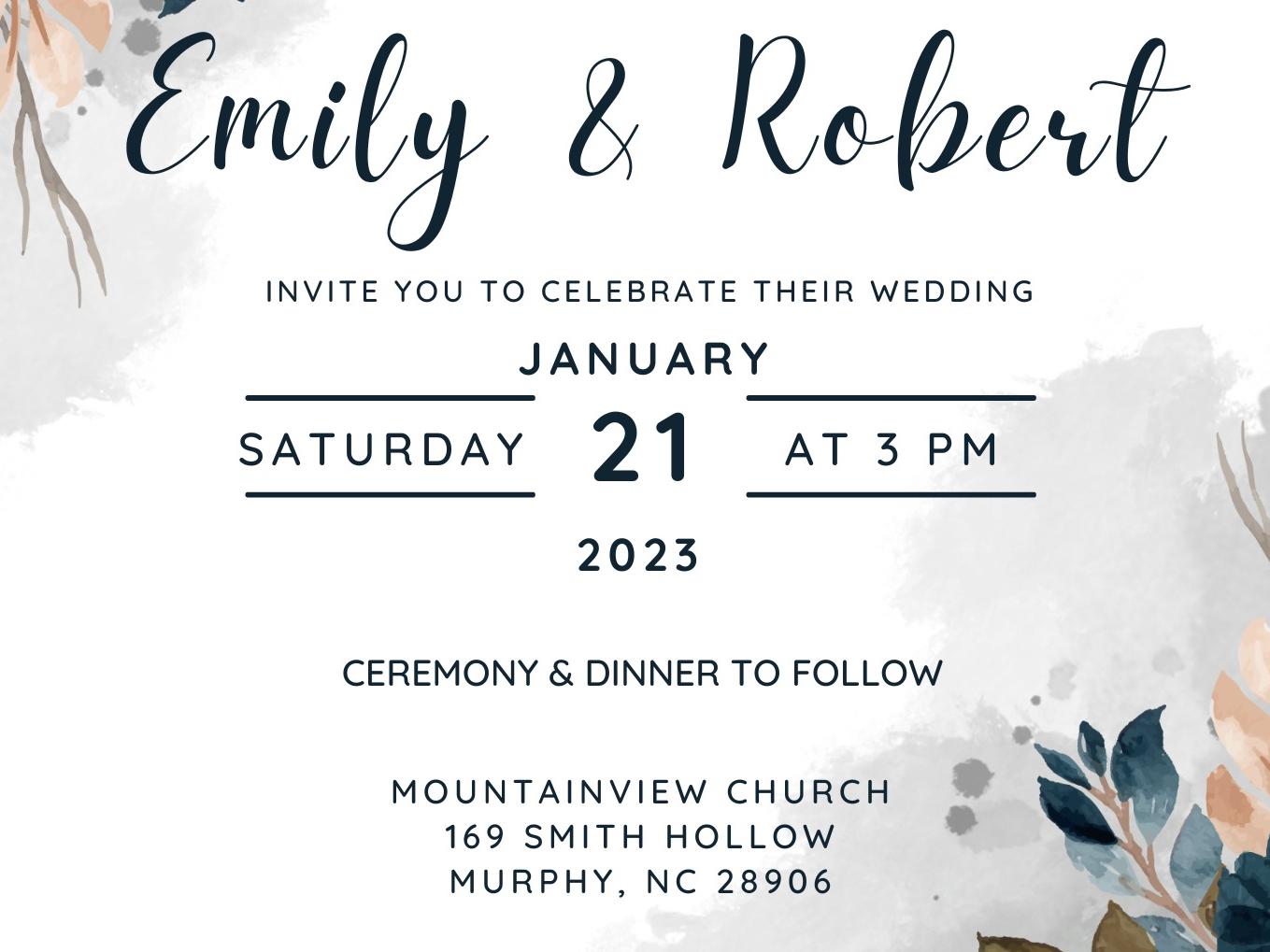 The Wedding Website of Emily Oakley and Robert Burroughs
