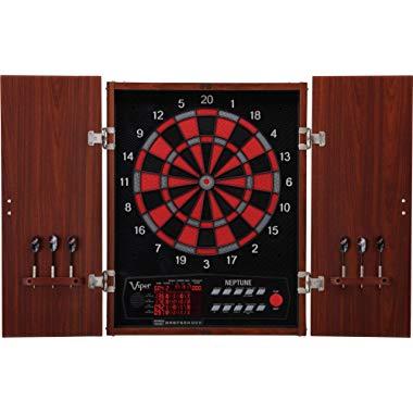 Viper Neptune Electronic Dartboard, Classic Cabinet Door Style, Target Test Tough Segments For Lasting Durability, Extended Spanish Cricket Scoreboard For 4 Players