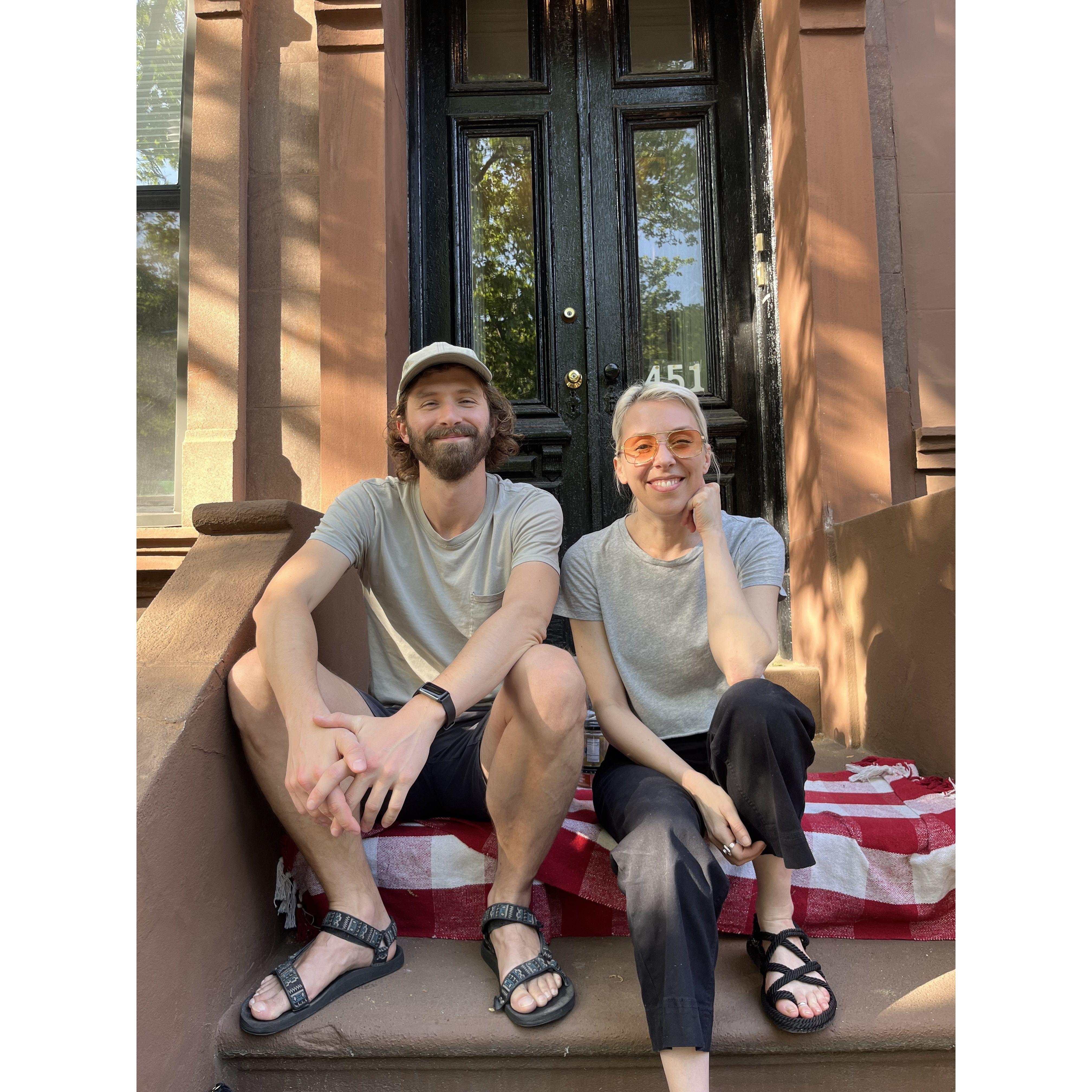 A stoop hang with our friend Val