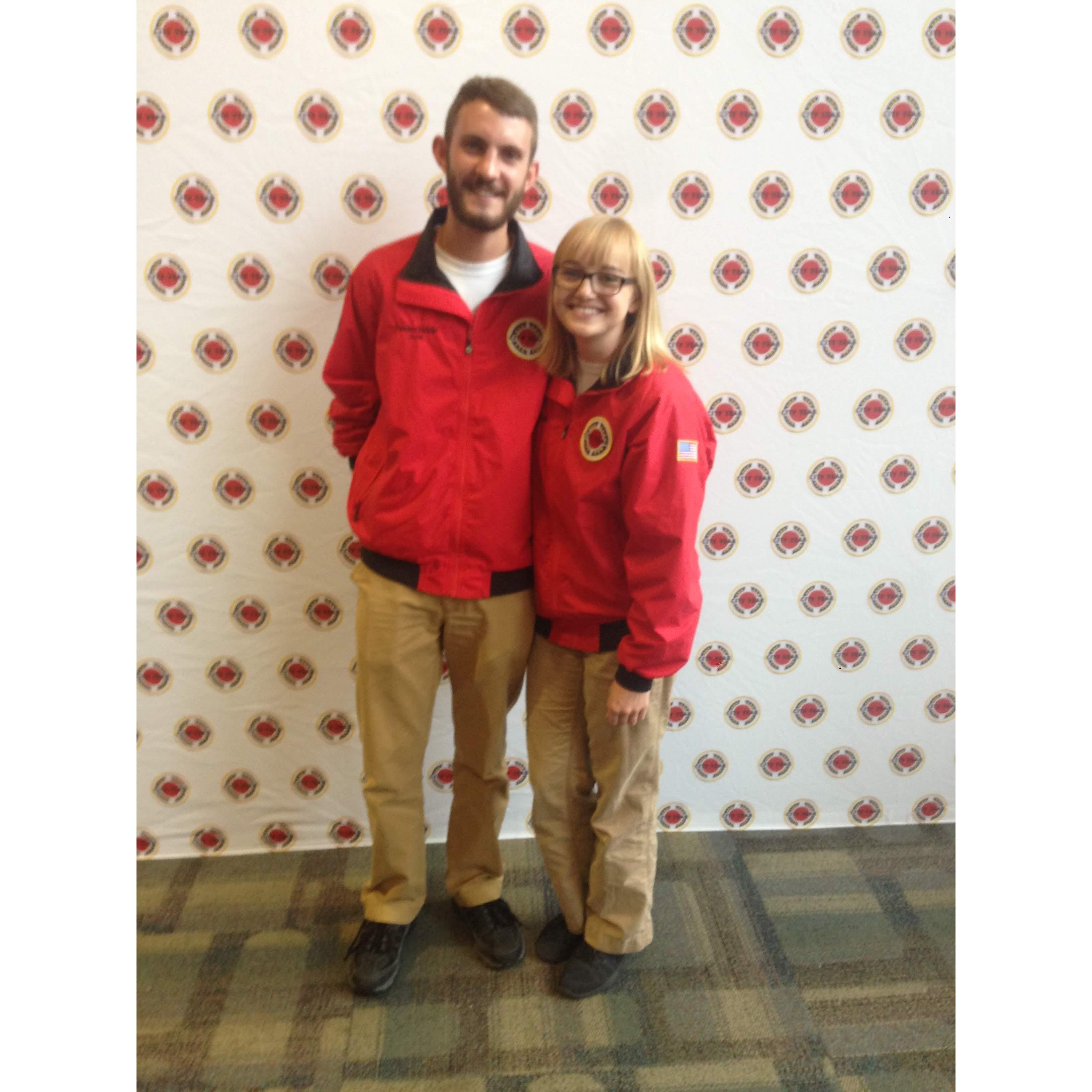 Our first picture together in our amazingly attractive City Year uniforms.