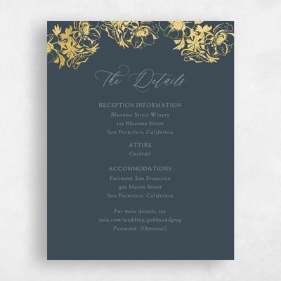 Grey Wedding Enclosure - Anemone Foil