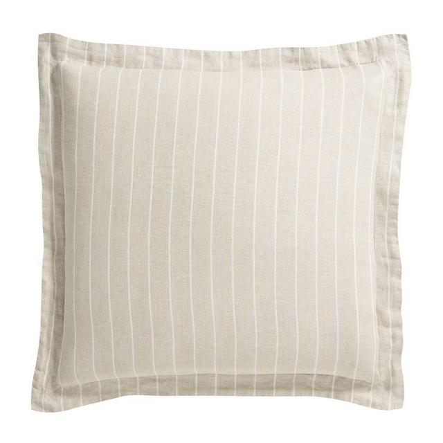Belgian Flax Linen Striped Sham, Euro