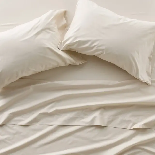 California King 400 Thread Count Percale Sheet Set Natural - Casaluna™