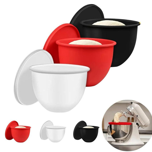 Kitchen Silicone Bowl Insert Aid, Silicone Liners for Kitchen Mixer Aid, Mixaid Silicones Liners for Kitchen Tilt-Head 5 Qt Mixers, for Baking Cooking, No More Replacement Mixer Bowls Needed (3pcs)