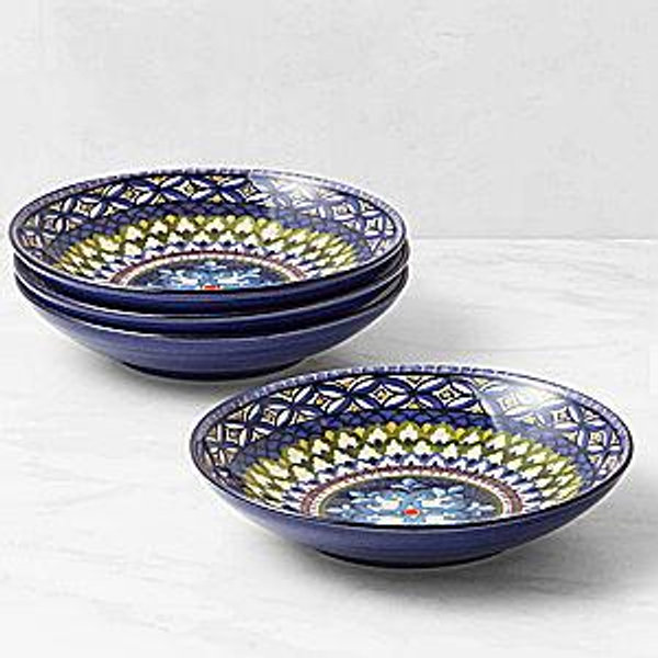 Sicily Ceramic Pasta Bowls - Set of 4, Green