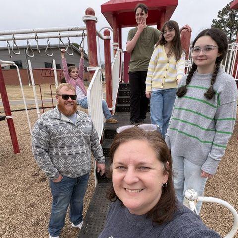 Park date with Katie's nieces and nephew