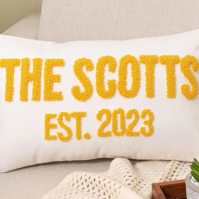 Custom Family Name Wedding Gift Pillow Cover, Wedding Shower Gift, Engagement Gift, Couple Gift, Personalized Wedding Gift, Anniversary Gift