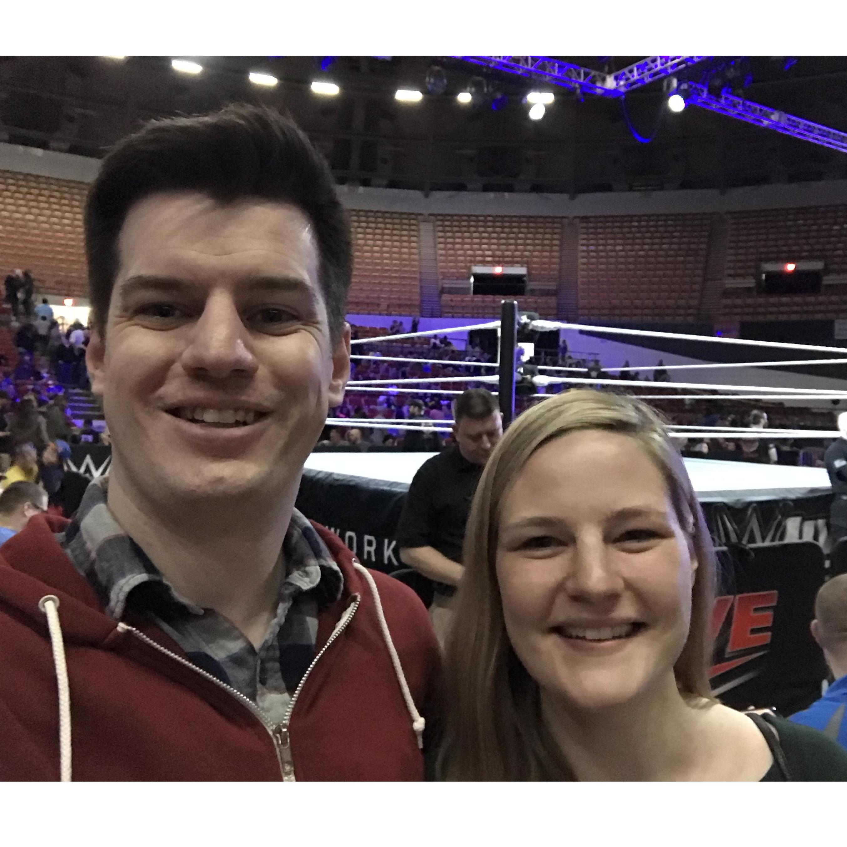 Ringside at a WWE event in Madison