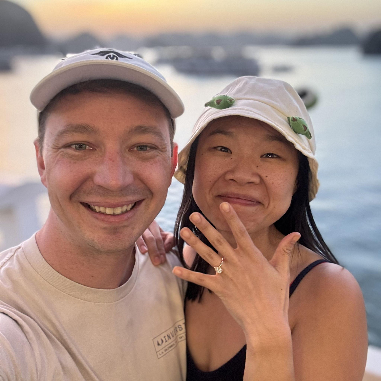 the proposal--featuring the now-infamous frog hat