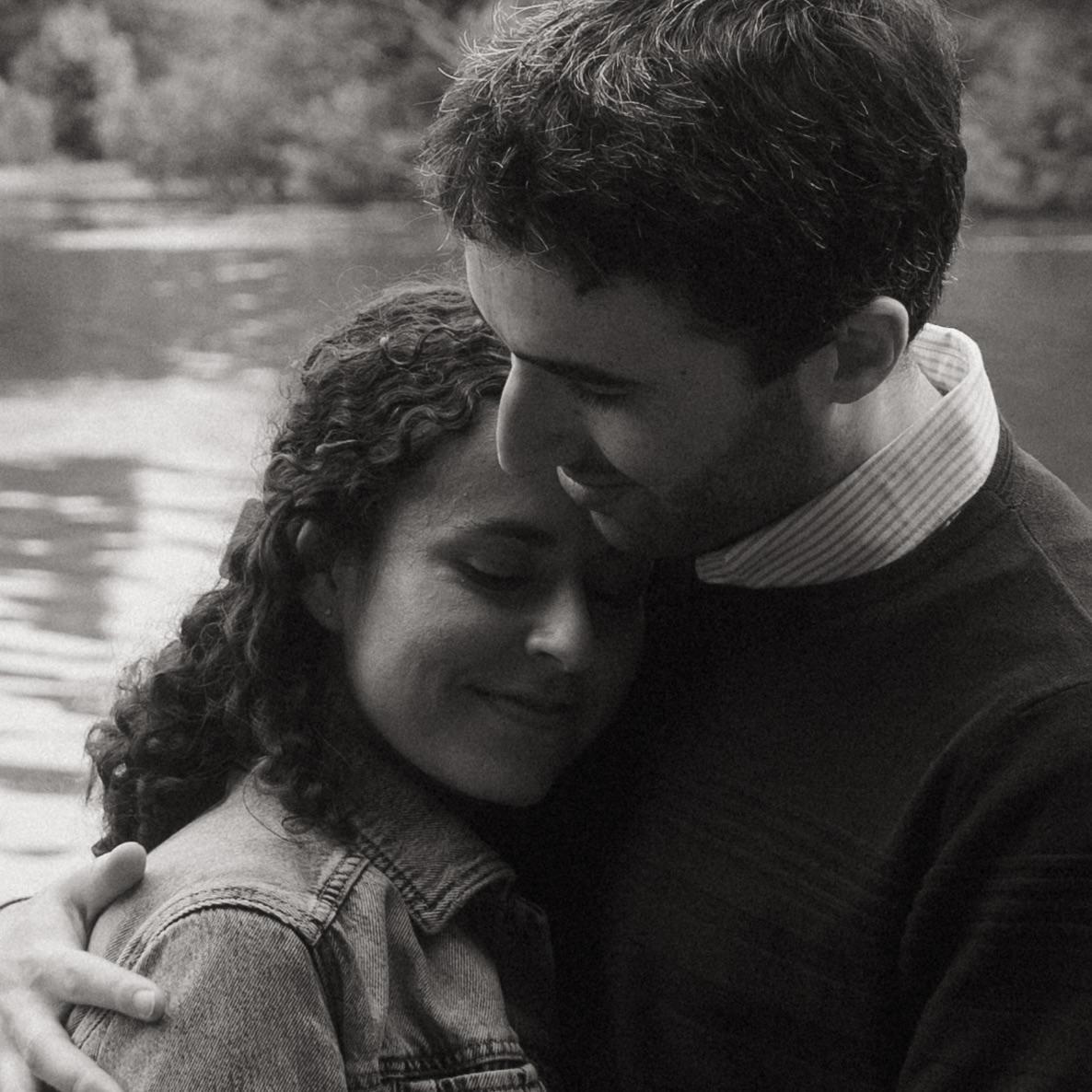 In Prospect Park for our engagement shoot (June 2025)