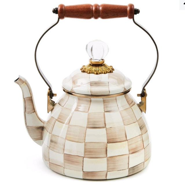 Mocha Check Tea Kettle