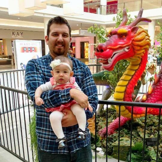 Mike & Mikayla with the Brookfield Zoo promo dragon for their Dinos & Dragons Exhibit
