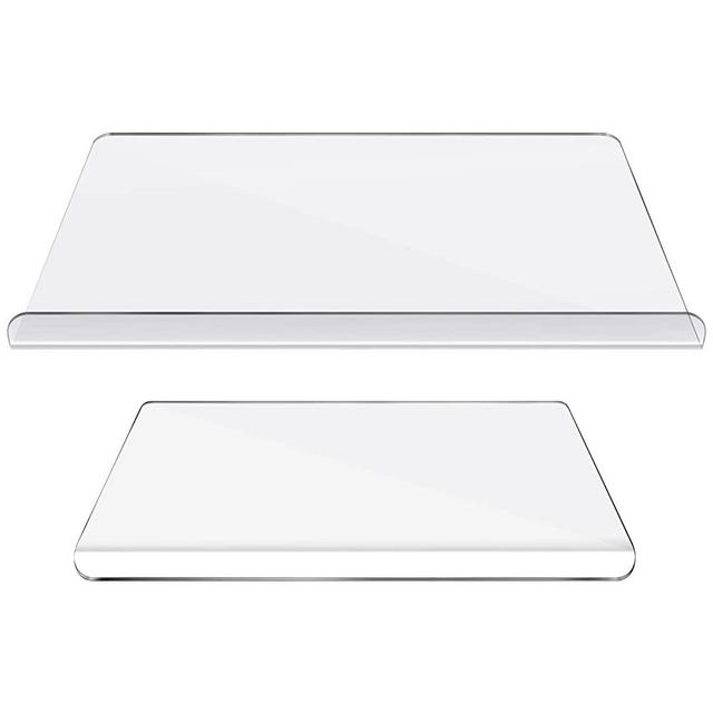 Yoande 2 Pieces Acrylic Cutting Board Clear Chopping Board Non Slip Cutting Boards for Kitchen Cutting Board with Lip for Counter Countertop Protector Home Restaurant, 24 x 18 Inch, 18 x 14 Inch