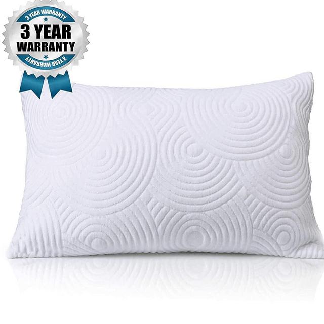 Shredded Memory Foam Bed Pillow for Sleeping - Thick Thin Adjustable Cool Cooling Pillowcases for Side Back Sleepers - Soft Firm Neck Pain Support - Home Bedding Gift Men Women Sleep, Queen Size