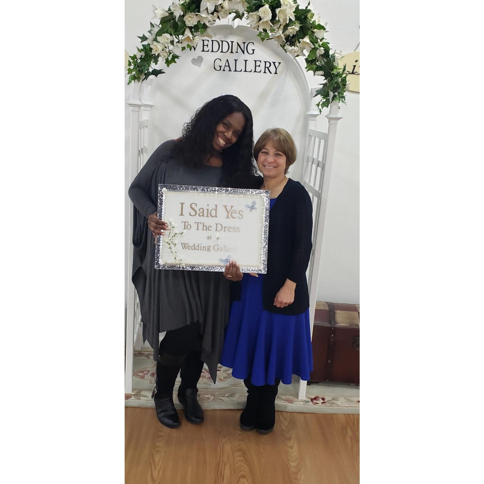 As soon as I walked in she listen too me and made my dream dress a reality.  She said you trust me and I will get it right.  She is going to design my dress just how I want it.