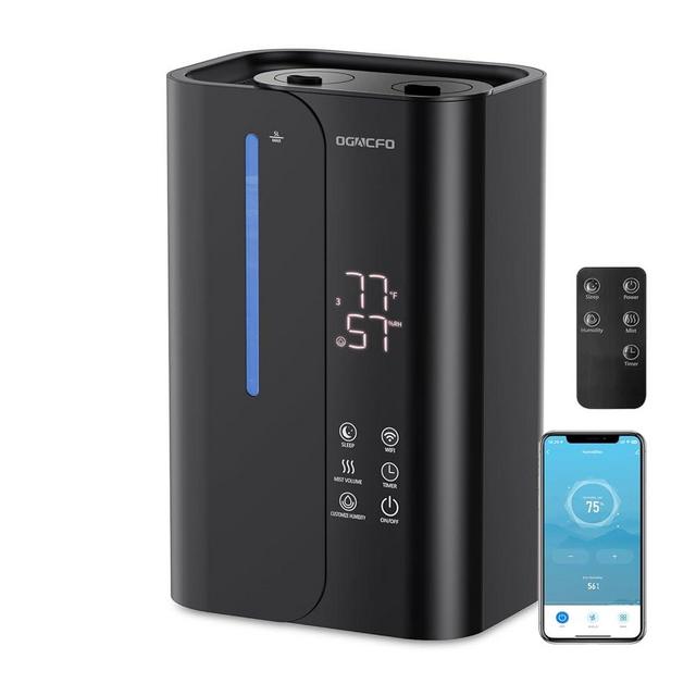 OGACFO 5L Cool Mist Humidifiers for Bedroom Large Room, Top Fill Ultrasonic Smart Air Humidifier for Baby & Plants with Essential Oil Diffuser, 50H Runtime 28 dB Quiet Baby Humidifier