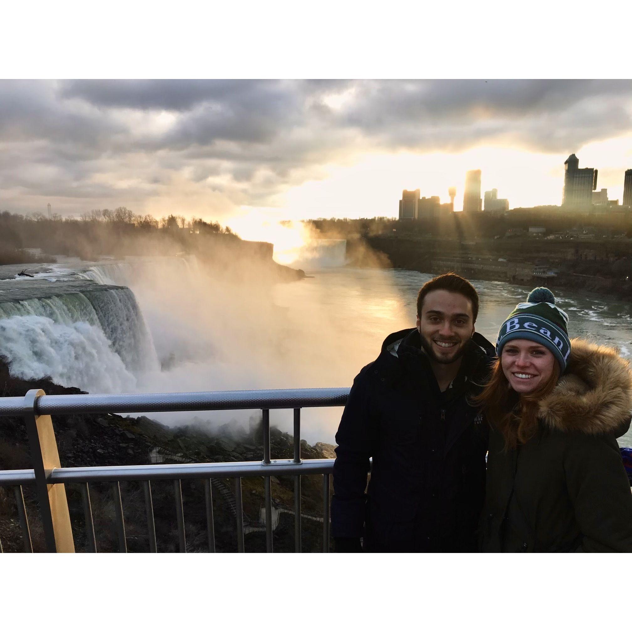 Enjoying Niagara Falls and freedom from a 14 day quarantine on Katrina's first visit with the Courtney family