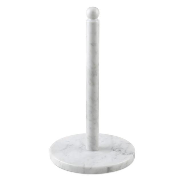 Koville Italian Natural Marble Paper Towel Holder Countertop, 4.5lbs Heavy-Duty Stone Rod Paper Towel Holder Stand for Kitchen Storage, for Standard or Jumbo-Sized Rolls(Bianco Carrara)