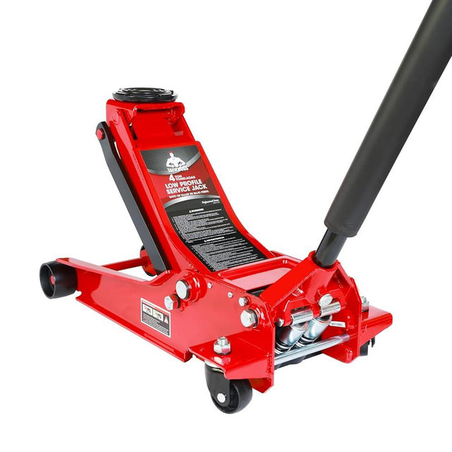 Jack Boss 4 Ton Floor Jack Hydraulic Low Profile Floor Jack with Dual Piston Quick Lift Pump, 4 Ton (8,800 lbs) Capacity, Red