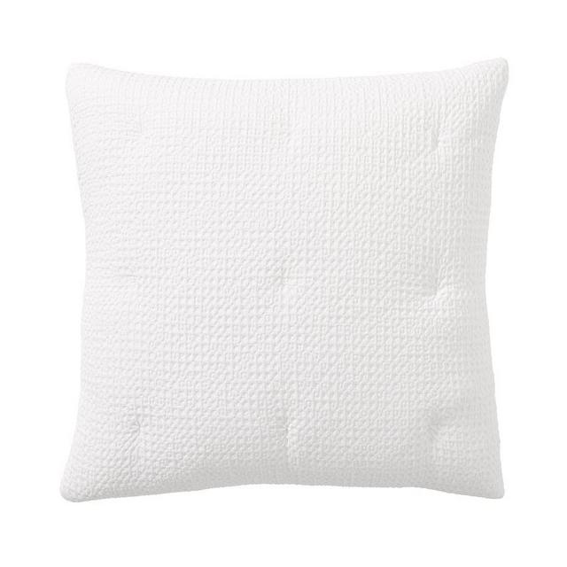 White Vintage Washed Cotton/Linen Comforter Sham, Euro