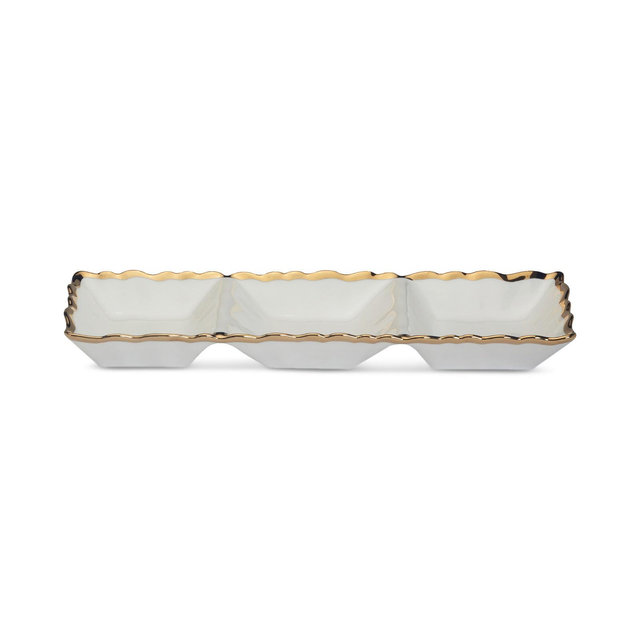 Certified International Regency 3-Section Porcelain Tray
