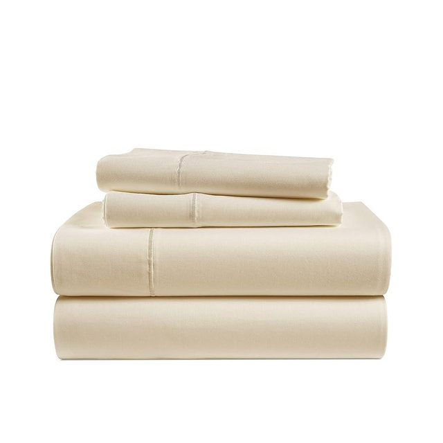 100% Egyptian Cotton King Size Sheets Set – Silky Sateen Weave for Warm Winter Comfort, Ultra Soft & Durable Christmas Sheets King Size, Snug Fit 15" Deep Pocket, Luxury Hotel Comfort at Home - Ivory
