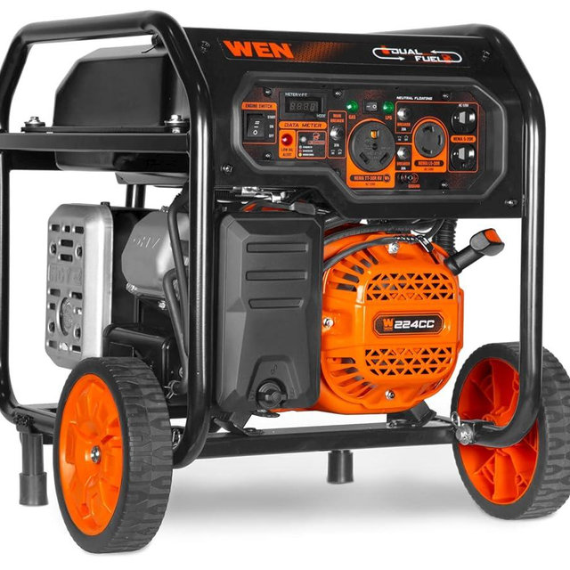 WEN DF5600X 5600-Watt Dual Fuel Electric Start Generator with CO Watchdog