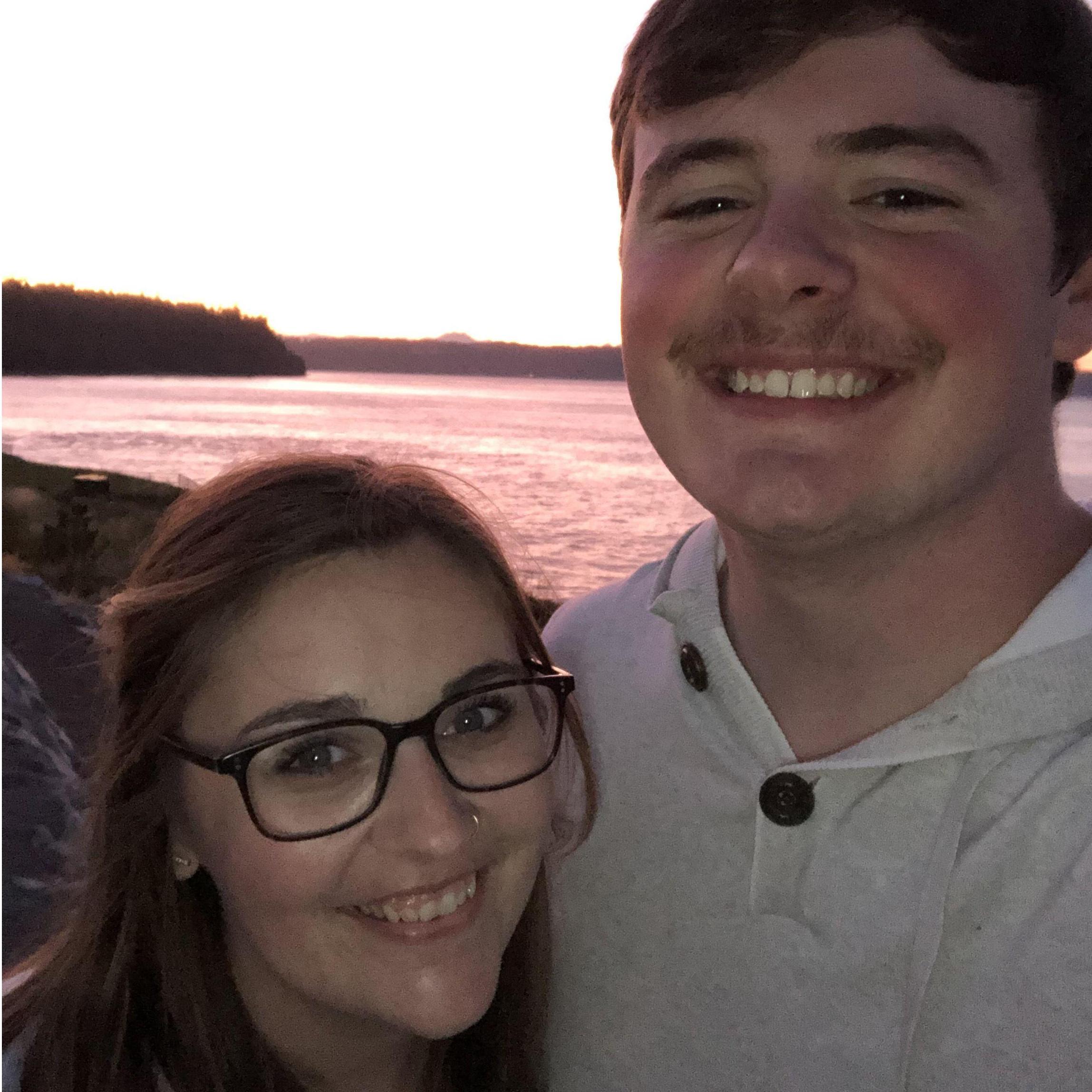 Our first photo together - in the same place we got engaged!