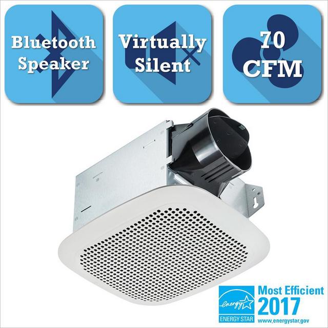 Integrity Series 70 CFM Ceiling Bathroom Exhaust Fan with Bluetooth Speaker