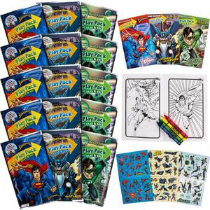 Bendon 15 Super Hero Play Packs Superman Batman Green Lantern Coloring Books, Stickers, Crayons, Party Favors for Kids - CL Peds