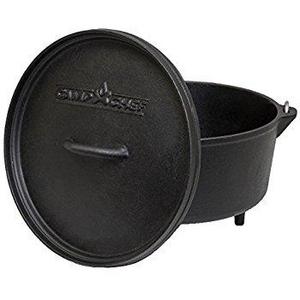 Camp Chef SDO10 10" Double Black Seasoned Cast Iron Dutch Oven with Lid