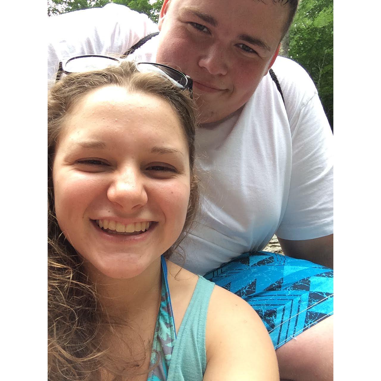 Celebrating Jeremy's 18th birthday with a surprise trip to Bash Bish Falls State Park- dating for 1 month in this picture!