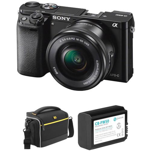 Sony Alpha a6000 Mirrorless Digital Camera with 16-50mm Lens and Accessory Kit (Black)