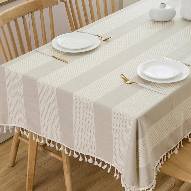 TruDelve Heavy Duty Cotton Table Cloths for 6 Foot Rectangle Tables Fabric Cloth Tablecloths Outdoor Table Cover for Rectangle Tables (86"x55", Gray)