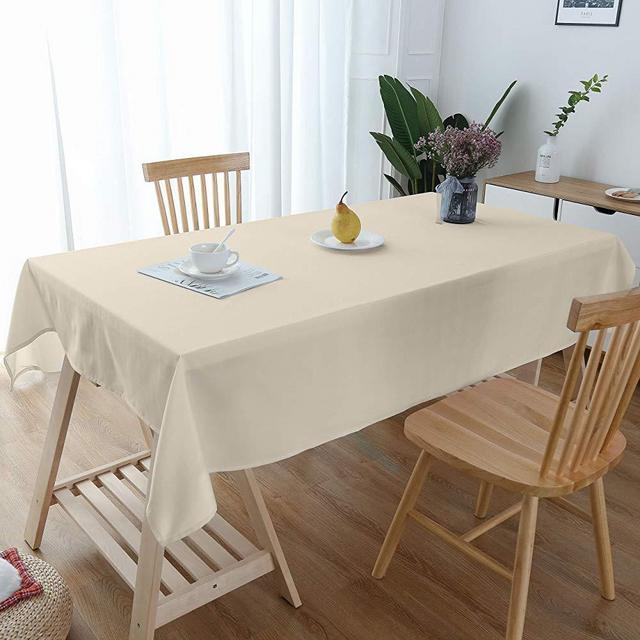 Lespoir Cotton Tablecloth Square Tablecloth 54x54 Inch Beige Tablecloth Table Cover Dining Table Cover Coffe Table Cloth Ivory Tablecloth Table Cover