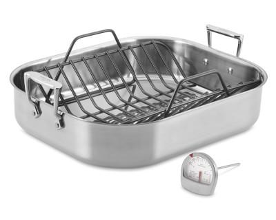 All-Clad Stainless-Steel Large Roaster with Rack
