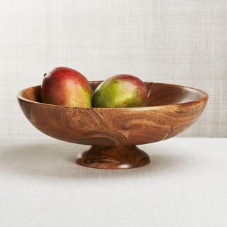 Carson Acacia Footed Fruit Bowl