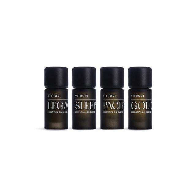 Vitruvi Signature Blend Essential Oils Kit - Floral, Citrus, Herbal, and Woodsy Aromas 4X 5 ml (0.17 fl. oz.) Bottles