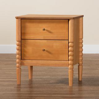 Lucera Mid-Century 2-Drawer Bobbin Nightstand
