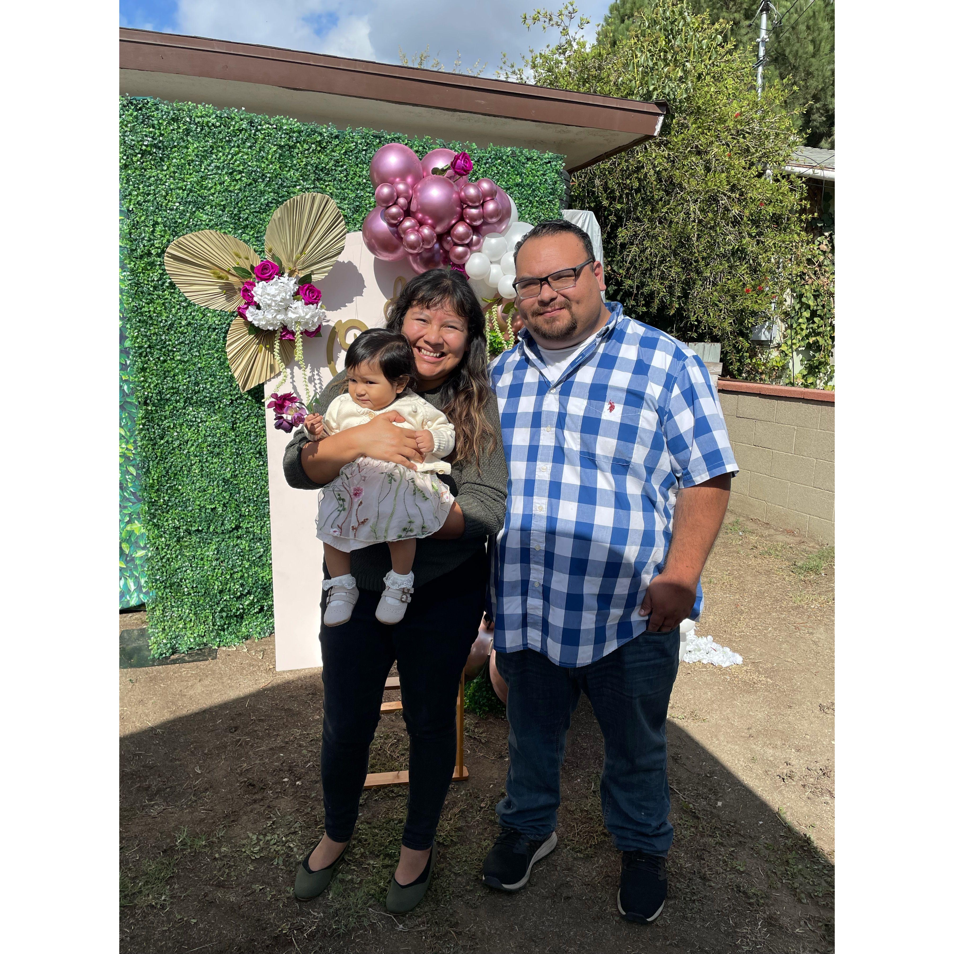 Celebrating AJ's first birthday